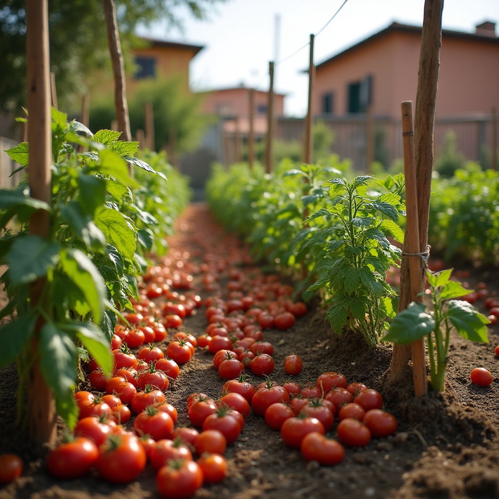 Parcella coltivata secondo il calendario stagionale in un giardino comunitario